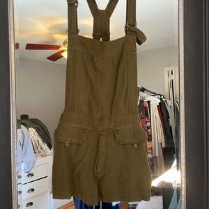 Free People Green Overalls